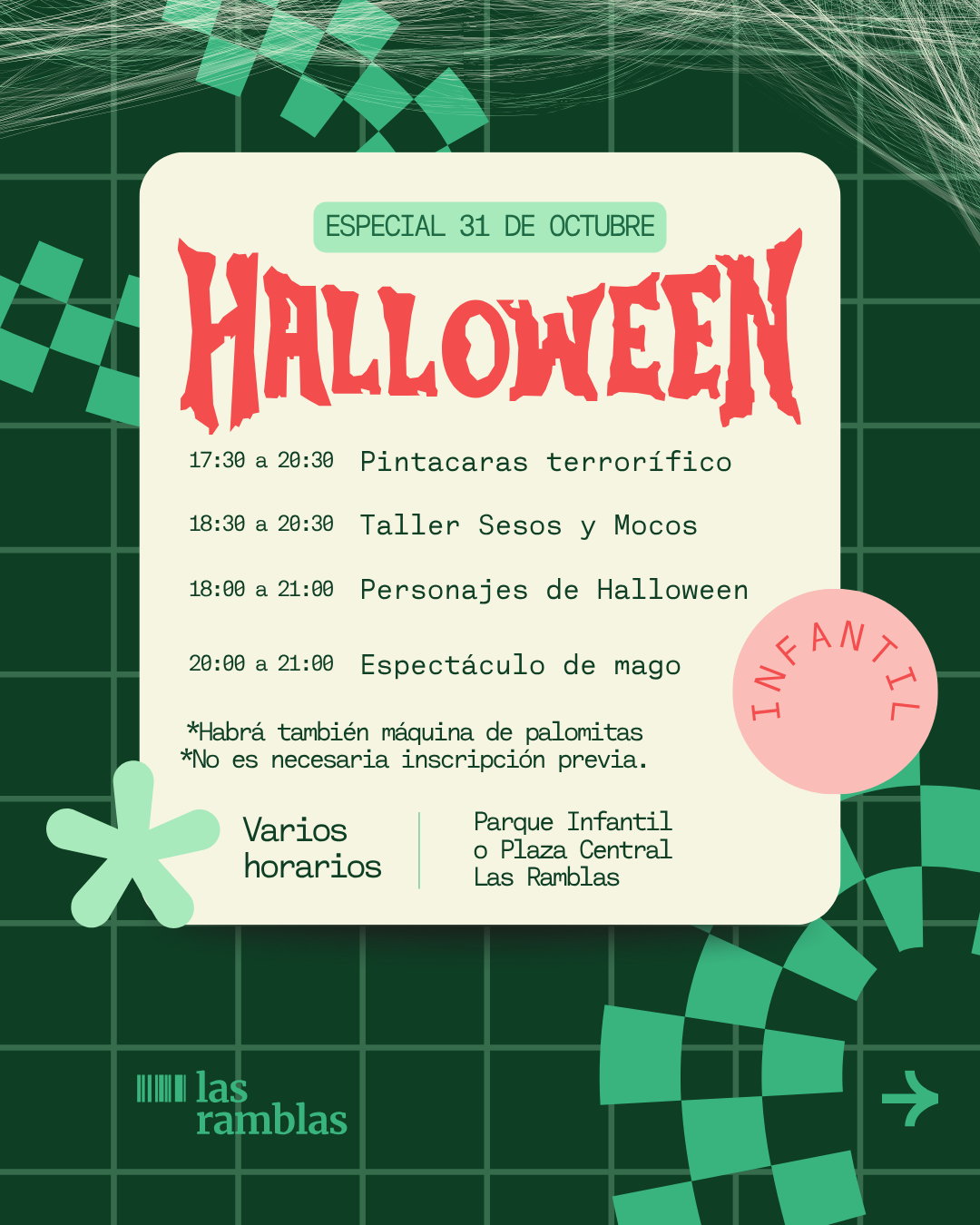 Programación especial de Halloween del 31 de octubre en Las Ramblas Centro