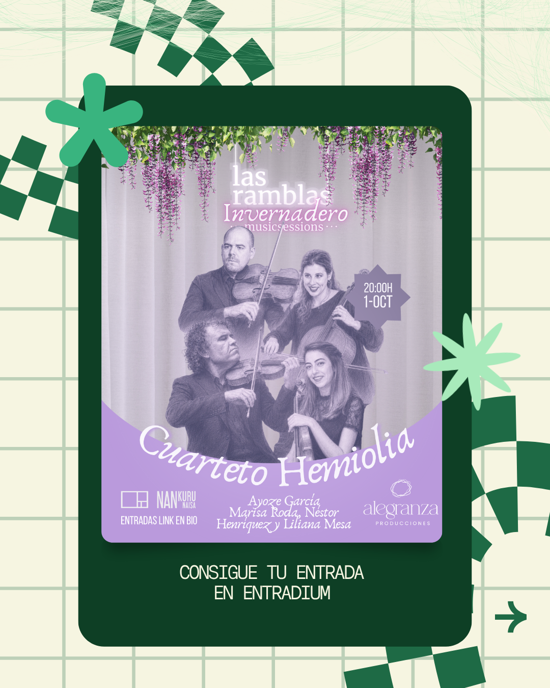 Cuarteto Hemiolia, Las Ramblas Invernadero Music Sessions, 1 de octubre