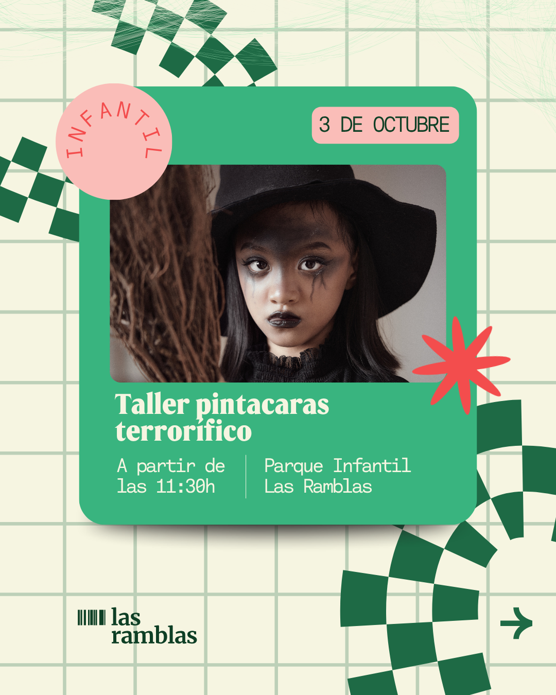 Taller de pintacaras terrorífico, 3 de octubre