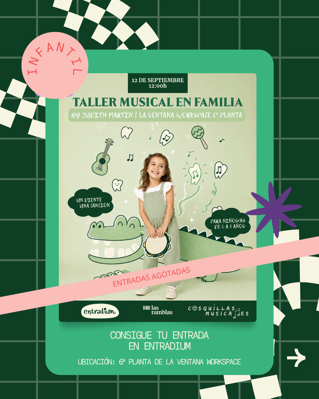 Taller infantil Cosquillas Musicales en Las Ramblas Centro