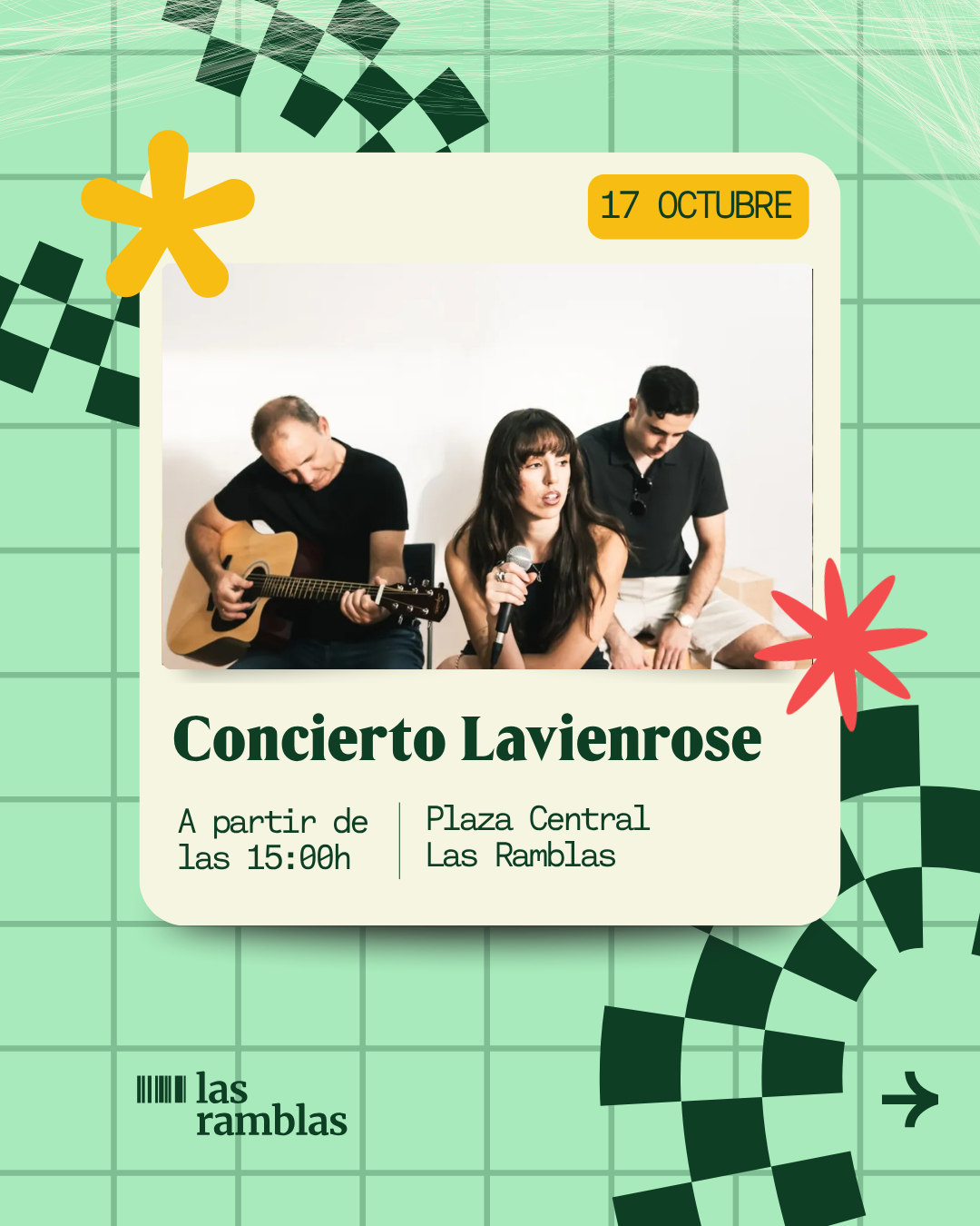 Concierto Lavienrose, 17 de octubre en Las Ramblas Centro
