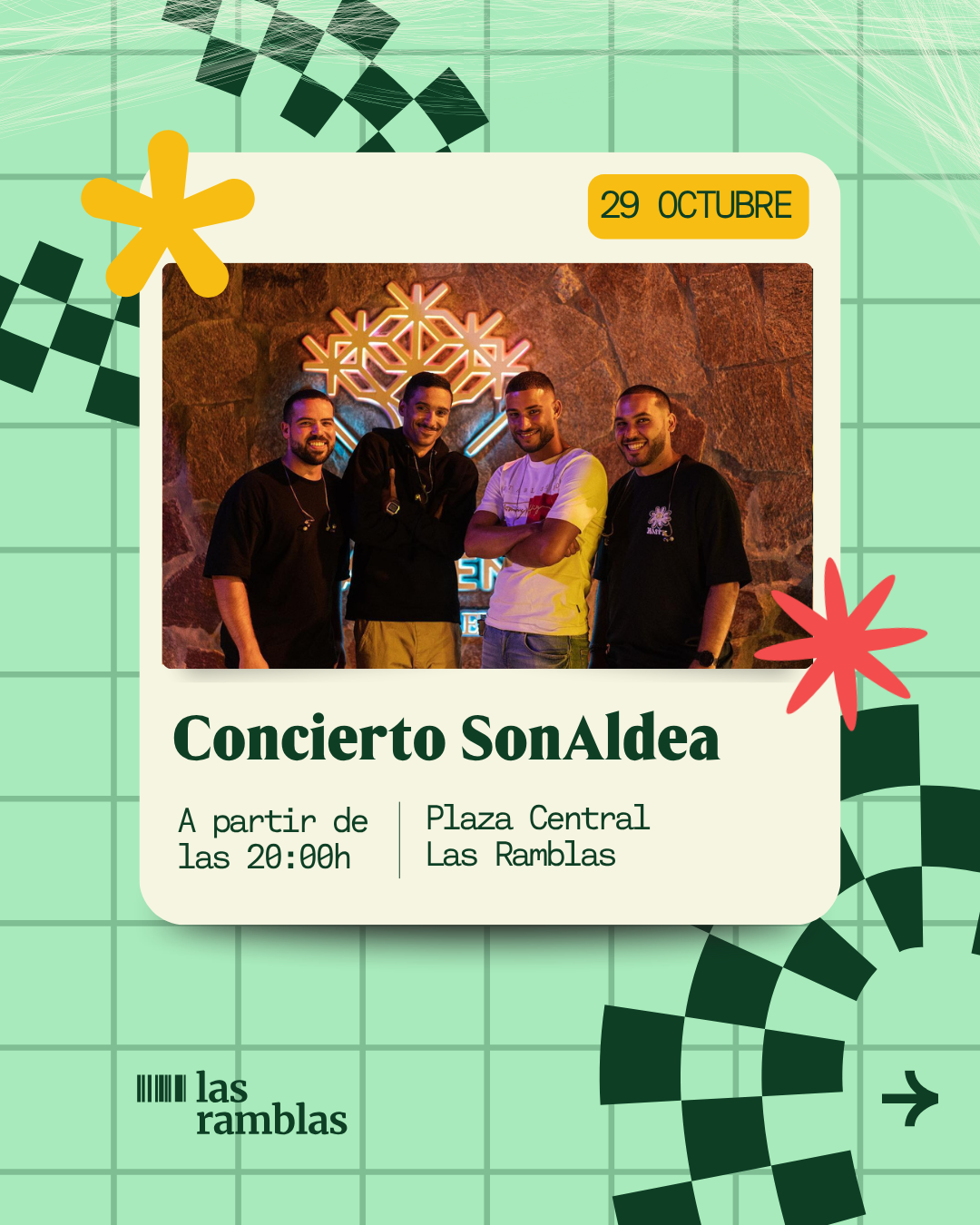 Concierto Son Aldea, 29 de octubre en Las Ramblas Centro