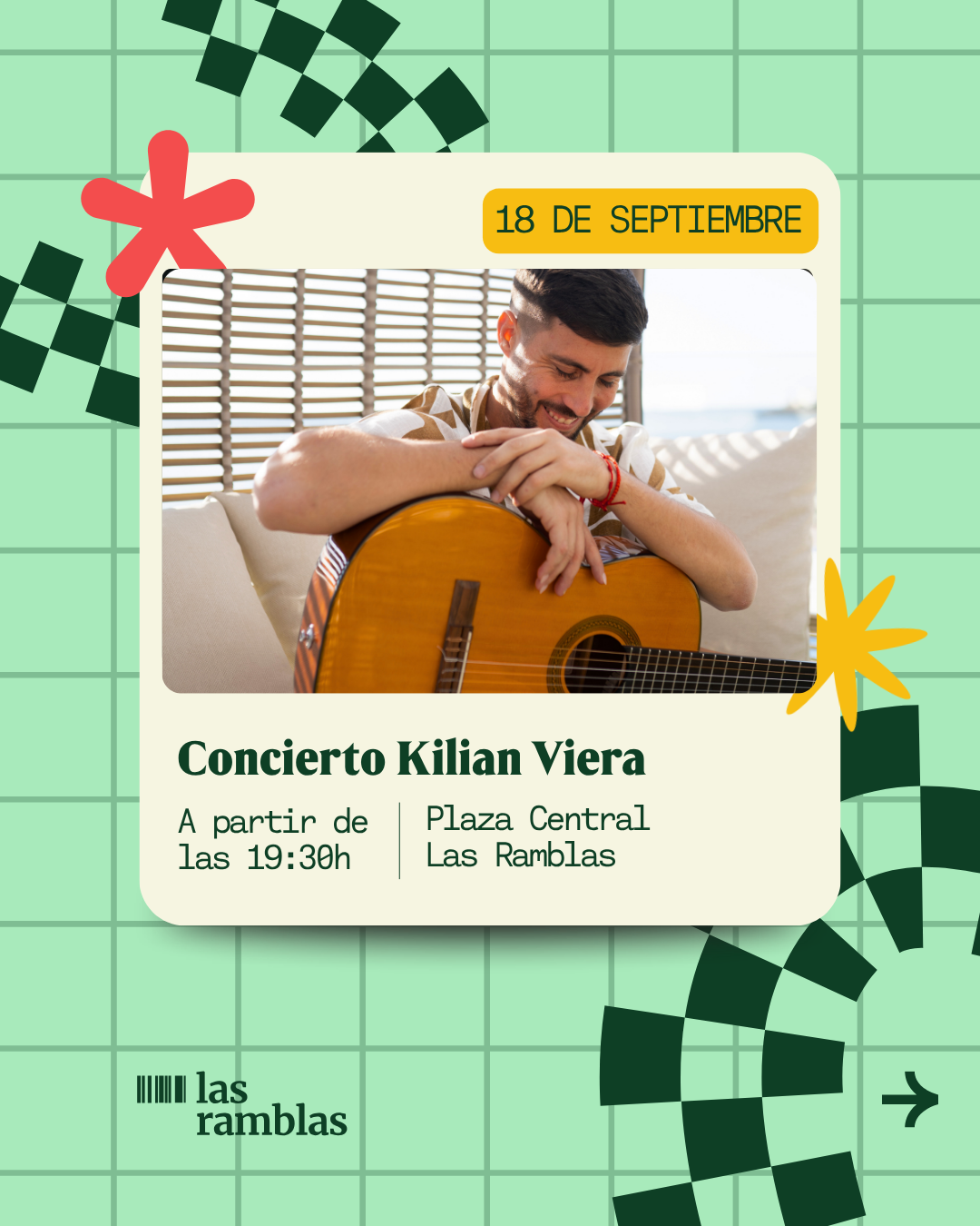 Concierto de Kilian Viera en Las Ramblas Centro
